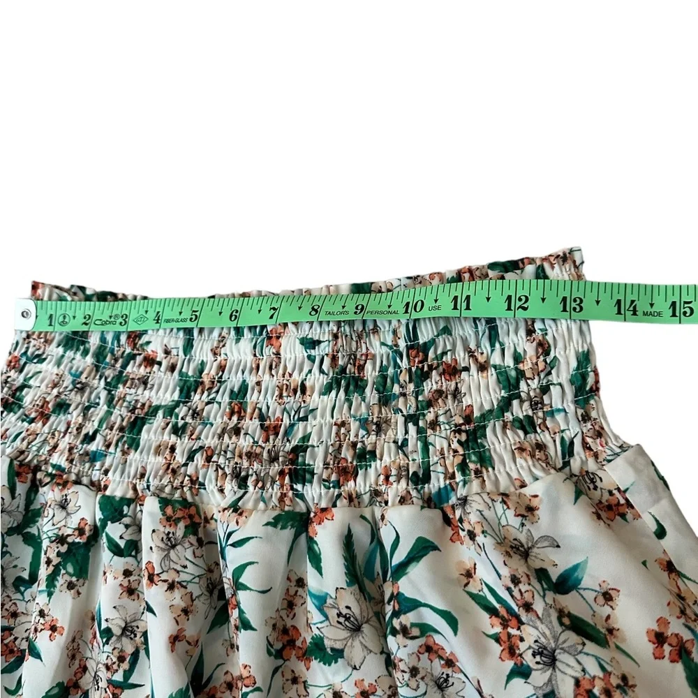 Anthropologie Moon River Layered Floral Skirt Med Stretchy waist 2 layers